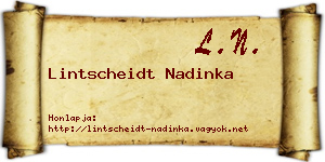 Lintscheidt Nadinka névjegykártya